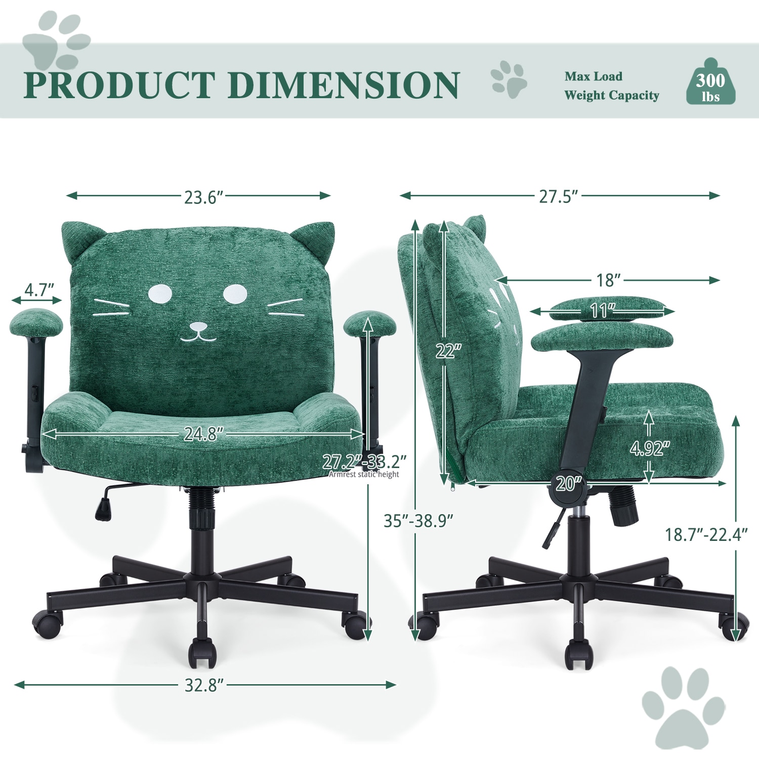 Cross-legged Office Chair With Wheels And Arms For Home Office_voghion.com